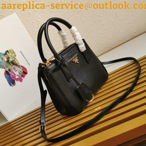 Replica Prada Galleria Mini Bag In Black Saffiano Leather 8