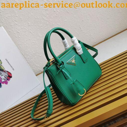 Replica Prada Mini Galleria Bag In Green Saffiano Leather 4