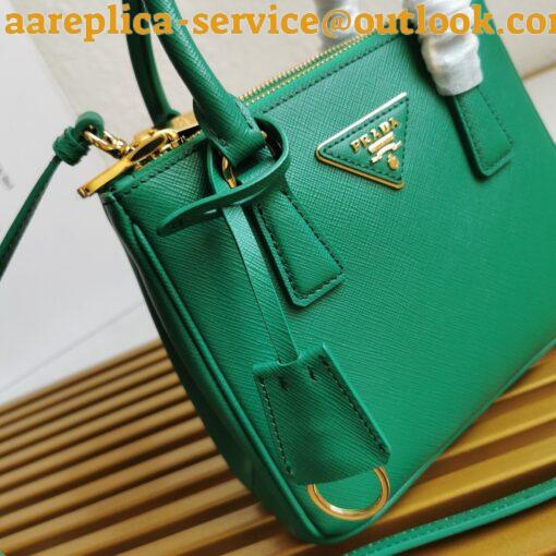 Replica Prada Mini Galleria Bag In Green Saffiano Leather 5