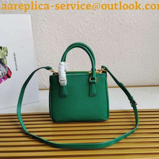 Replica Prada Mini Galleria Bag In Green Saffiano Leather 7