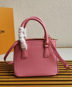 Replica Prada Mini Galleria Bag In Pink Saffiano Leather