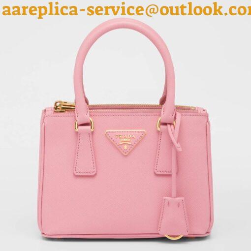 Replica Prada Mini Galleria Bag In Pink Saffiano Leather 5