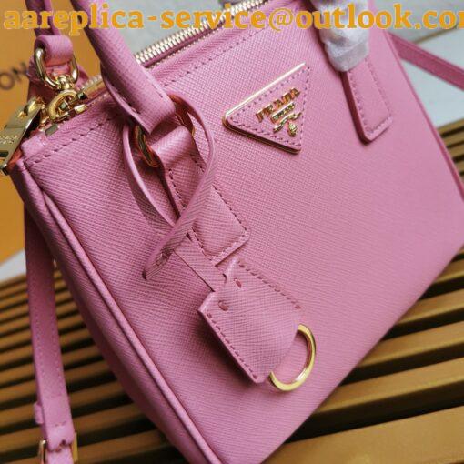 Replica Prada Mini Galleria Bag In Pink Saffiano Leather 6