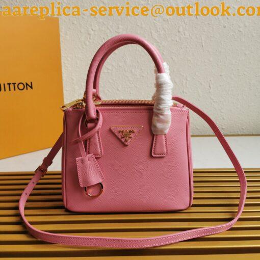 Replica Prada Mini Galleria Bag In Pink Saffiano Leather 11