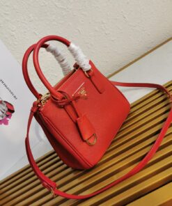 Replica Prada Mini Galleria Bag In Red Saffiano Leather