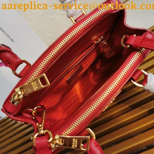 Replica Prada Mini Galleria Bag In Red Saffiano Leather 7