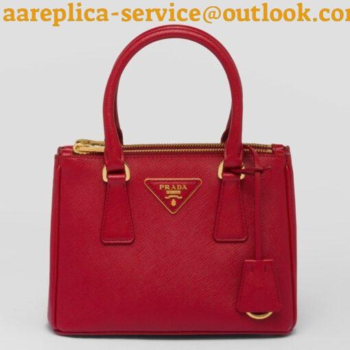 Replica Prada Mini Galleria Bag In Red Saffiano Leather 10