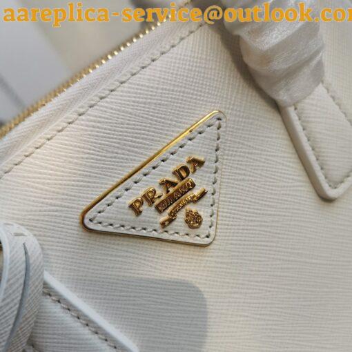 Replica Prada Galleria Mini Bag In White Saffiano Leather 4