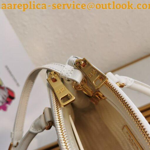 Replica Prada Galleria Mini Bag In White Saffiano Leather 5