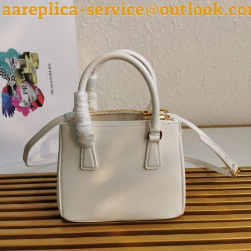 Replica Prada Galleria Mini Bag In White Saffiano Leather 8