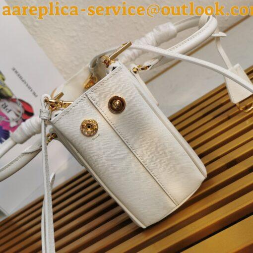 Replica Prada Galleria Mini Bag In White Saffiano Leather 9