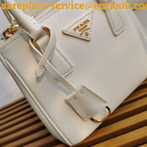 Replica Prada Galleria Mini Bag In White Saffiano Leather 10