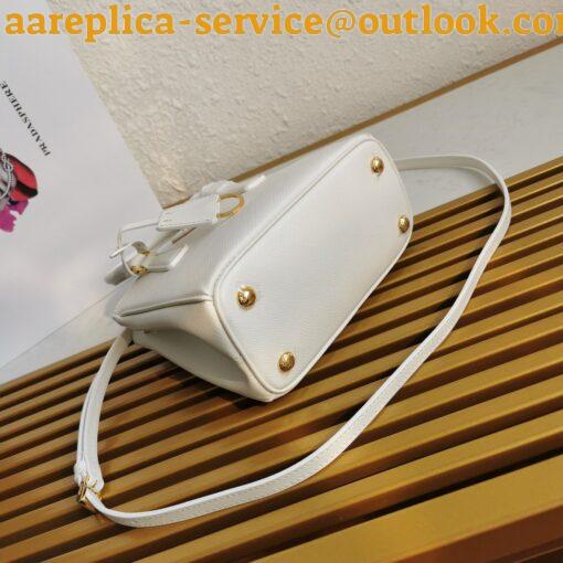 Replica Prada Galleria Mini Bag In White Saffiano Leather 11