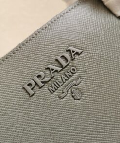 Replica Prada Monochrome Medium Bag In Grey Saffiano Leather