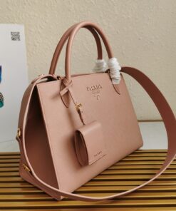 Replica Prada Monochrome Medium Bag In Nude Saffiano Leather