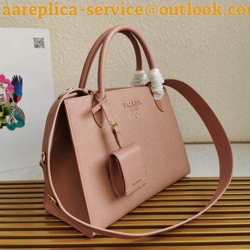 Replica Prada Monochrome Medium Bag In Nude Saffiano Leather 2