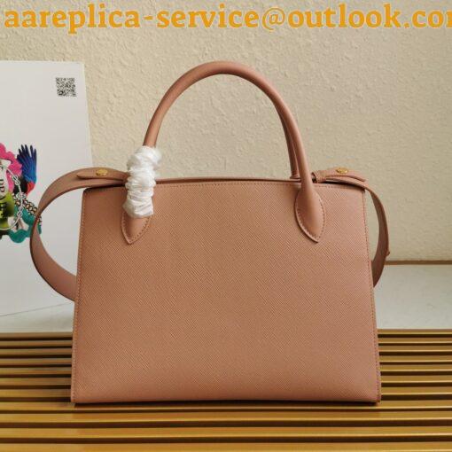 Replica Prada Monochrome Medium Bag In Nude Saffiano Leather 4