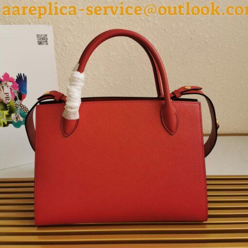 Replica Prada Monochrome Medium Bag In Red Saffiano Leather 3