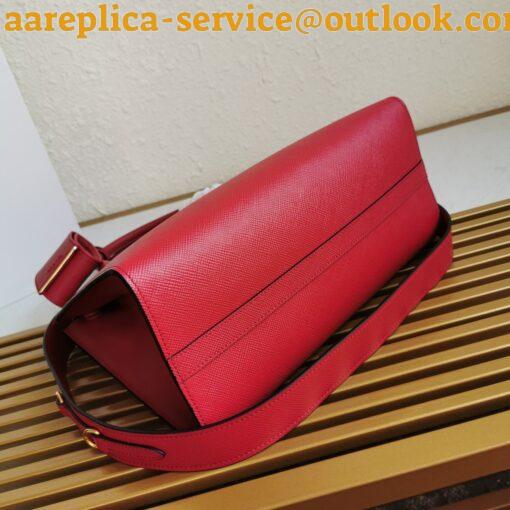 Replica Prada Monochrome Medium Bag In Red Saffiano Leather 4