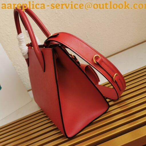 Replica Prada Monochrome Medium Bag In Red Saffiano Leather 5