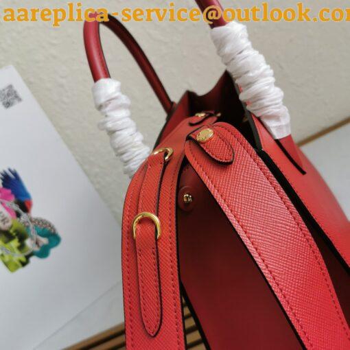 Replica Prada Monochrome Medium Bag In Red Saffiano Leather 8