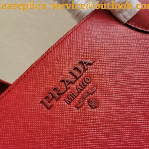 Replica Prada Monochrome Medium Bag In Red Saffiano Leather 9