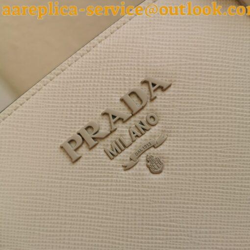 Replica Prada Monochrome Medium Bag In White Saffiano Leather 6