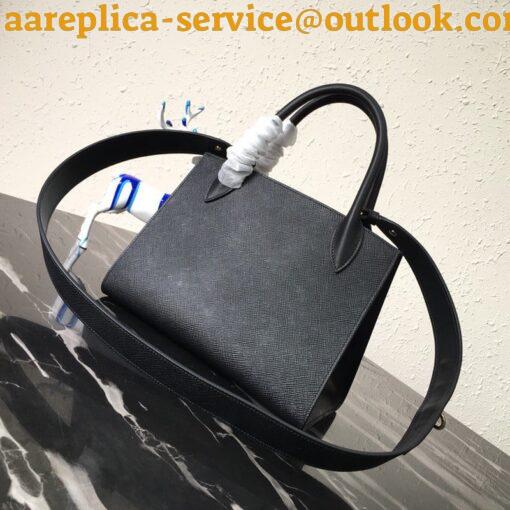 Replica Prada Monochrome Small Bag In Black Saffiano Leather 4