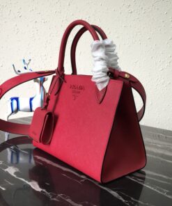 Replica Prada Monochrome Small Bag In Red Saffiano Leather