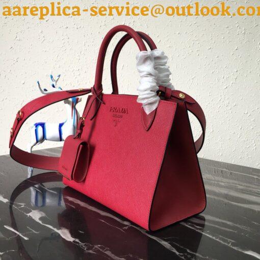 Replica Prada Monochrome Small Bag In Red Saffiano Leather