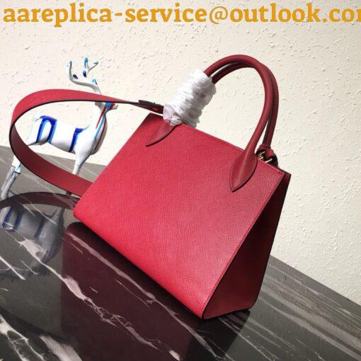 Replica Prada Monochrome Small Bag In Red Saffiano Leather 3