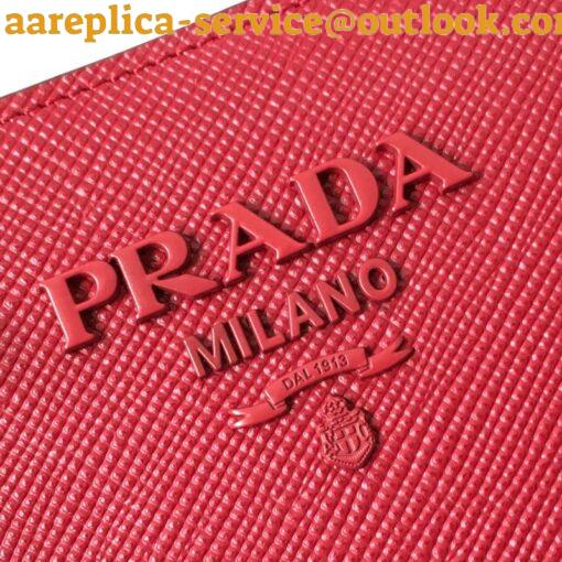 Replica Prada Monochrome Small Bag In Red Saffiano Leather 5