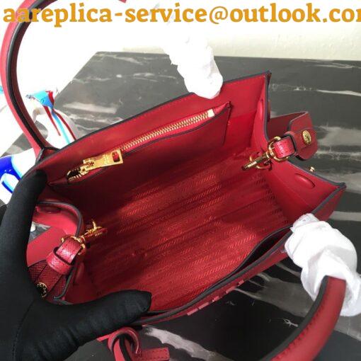 Replica Prada Monochrome Small Bag In Red Saffiano Leather 6