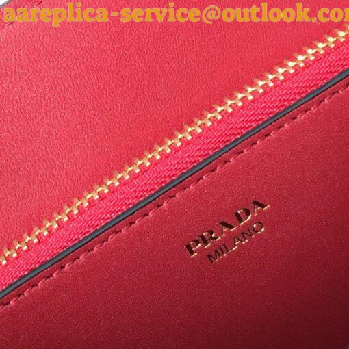 Replica Prada Monochrome Small Bag In Red Saffiano Leather 7