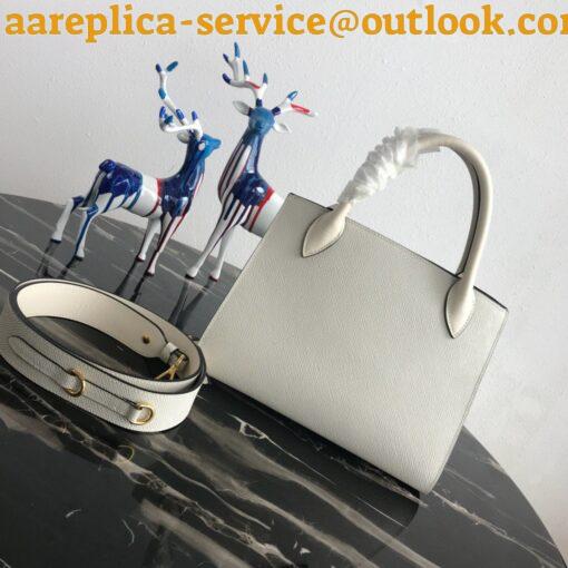 Replica Prada Monochrome Small Bag In White Saffiano Leather 4