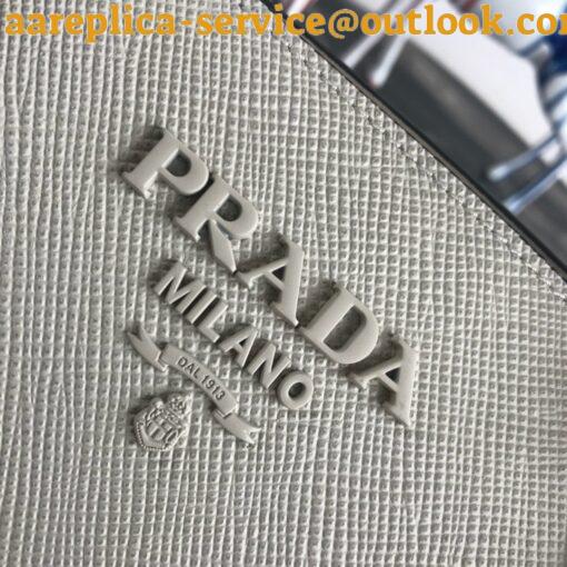 Replica Prada Monochrome Small Bag In White Saffiano Leather 5