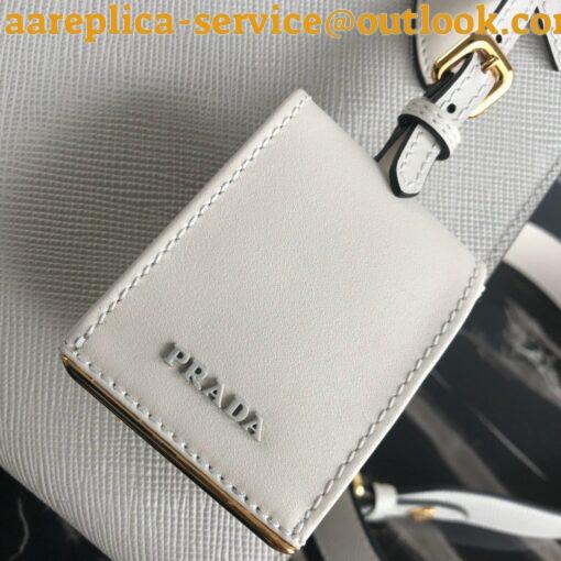 Replica Prada Monochrome Small Bag In White Saffiano Leather 6