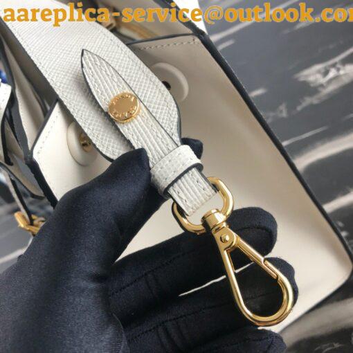 Replica Prada Monochrome Small Bag In White Saffiano Leather 7