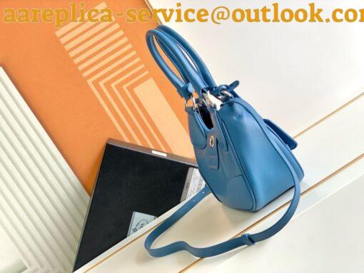 Replica Prada Moon Bag in Blue Padded Nappa Leather 14