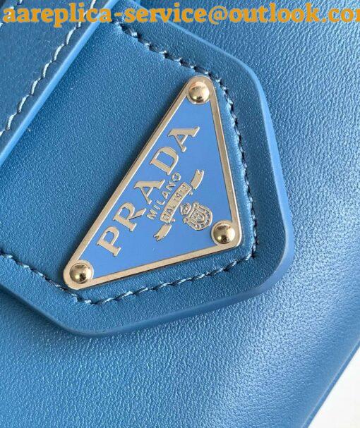 Replica Prada Moon Bag in Blue Padded Nappa Leather 17