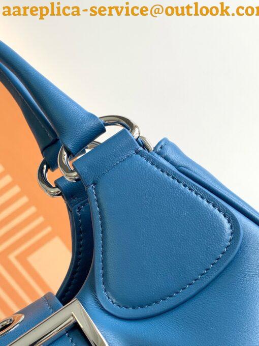 Replica Prada Moon Bag in Blue Padded Nappa Leather 18