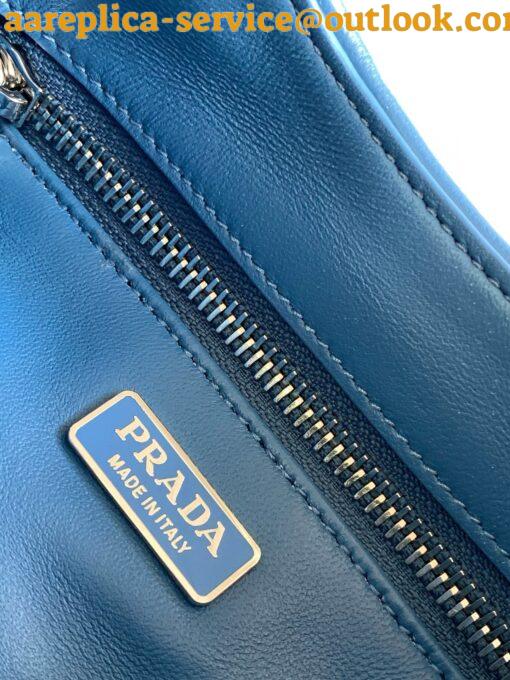 Replica Prada Moon Bag in Blue Padded Nappa Leather 19