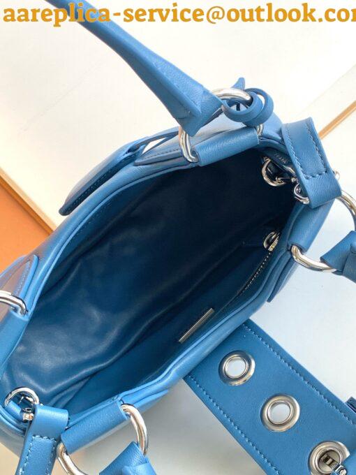 Replica Prada Moon Bag in Blue Padded Nappa Leather 20