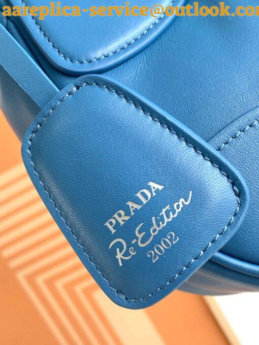 Replica Prada Moon Bag in Blue Padded Nappa Leather 21