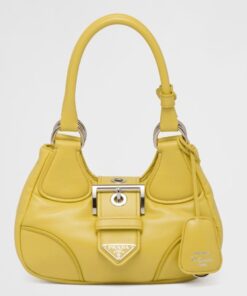 Replica Prada Moon Bag in Yellow Padded Nappa Leather 2