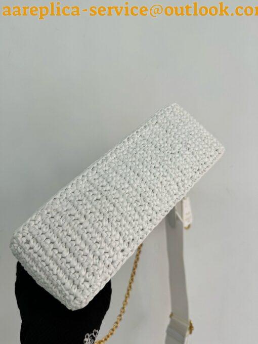 Replica Prada Re-Edition 2005 Crochet Bag in White Raffia 13