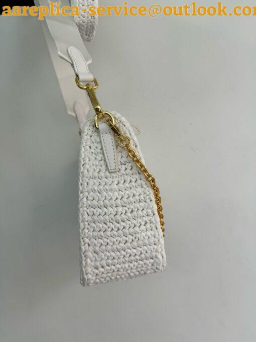 Replica Prada Re-Edition 2005 Crochet Bag in White Raffia 14