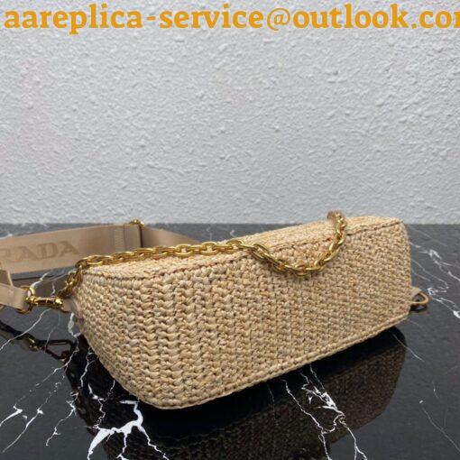 Replica Prada Re-Edition 2005 Shoulder Bag In Beige Raffia 15