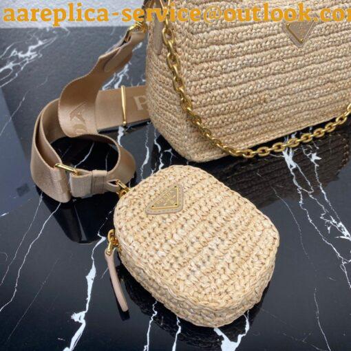 Replica Prada Re-Edition 2005 Shoulder Bag In Beige Raffia 17