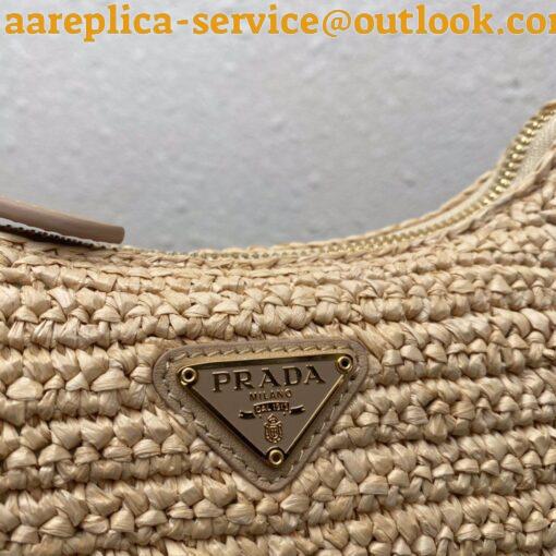 Replica Prada Re-Edition 2005 Shoulder Bag In Beige Raffia 21